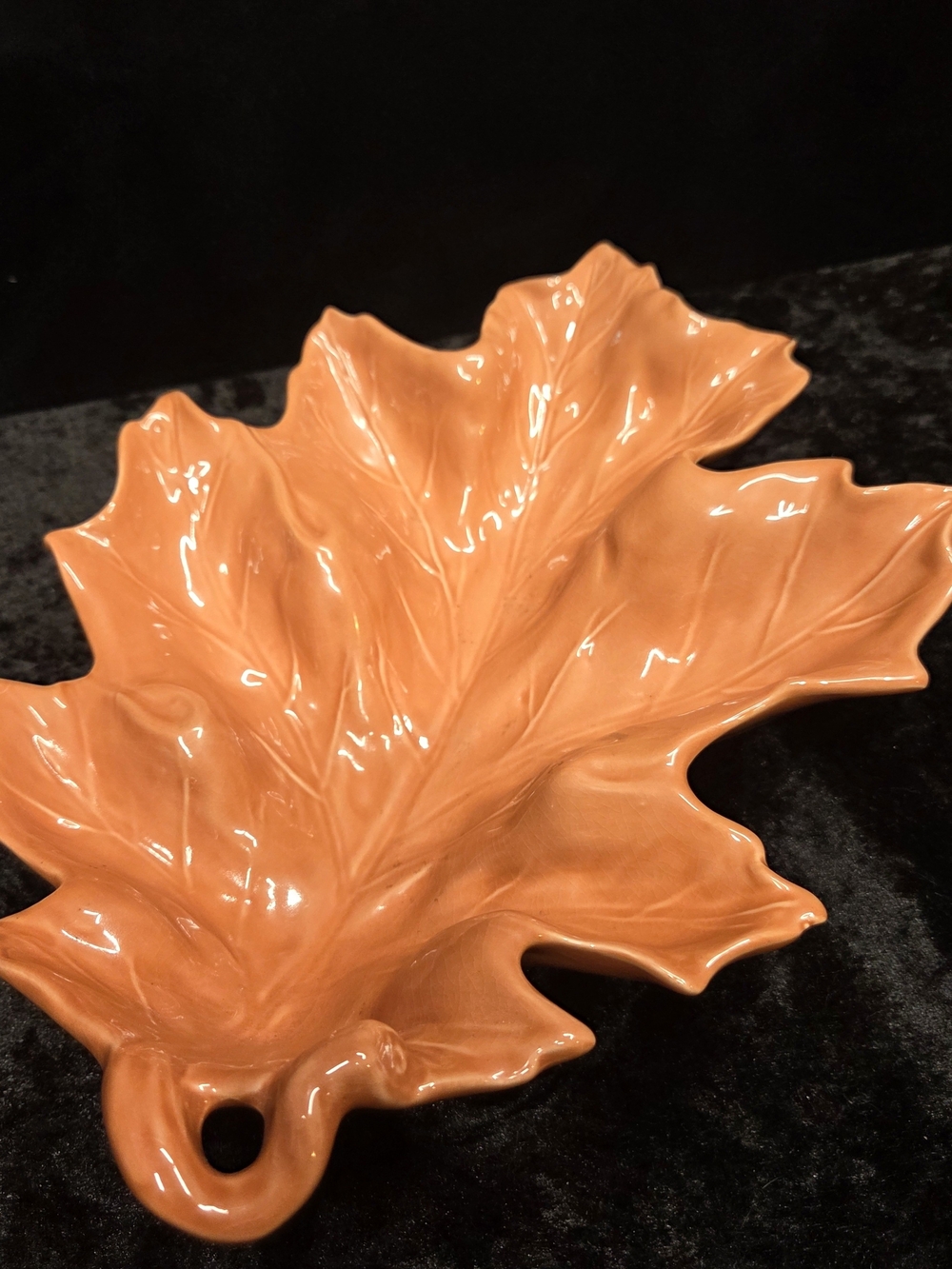 Cracker Barrel Pumpkin Patch Orange Leaf serving plate/bowl  Ceramic Farmhouse